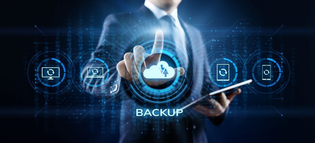 Backup Software Application Database internet technology concept.