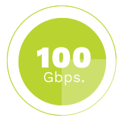 FirsLight has the ability to connect at 100 Gbps.
