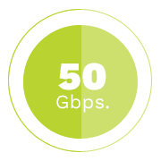 FirsLight has the ability to connect at 50 Gbps.