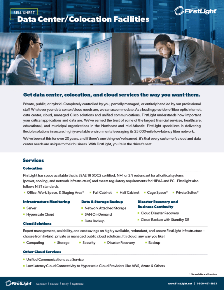 Cloud Data Center Services To Migrate Data Firstlight